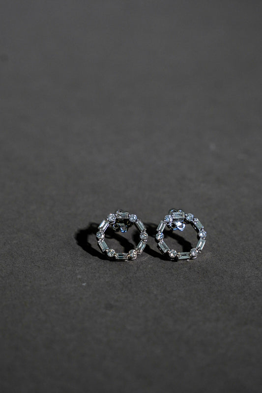 Baguette Round Earrings